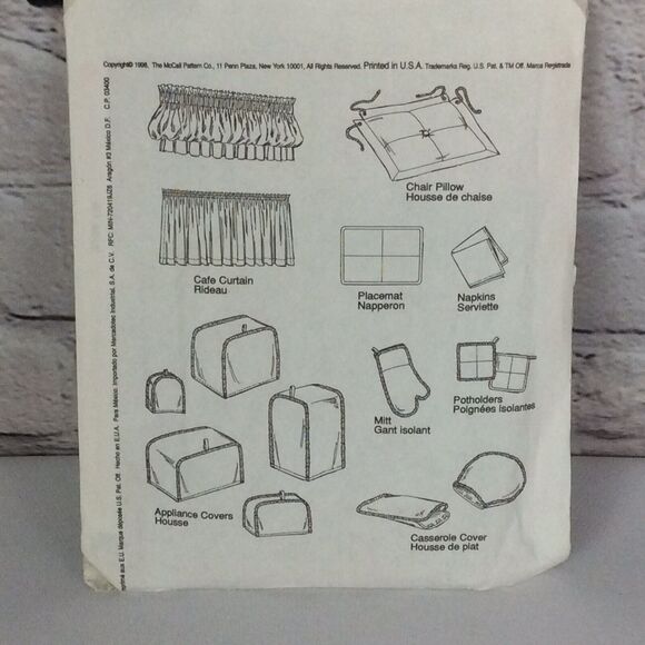 Vintage McCalls Home Essentials Sewing Patterns #2056 & #2018 Kitchen Decor - Picture 3 of 9